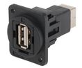 Feed-Through Adapter, USB 2.0 A Socket - USB 2.0 B Socket